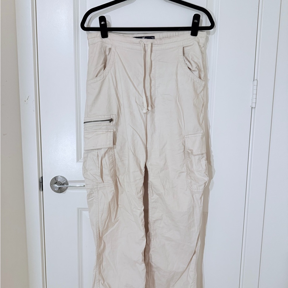 Hollister Cream Wide Leg Jeans